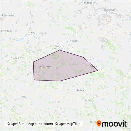 Transport Județean Maramureș coverage area map