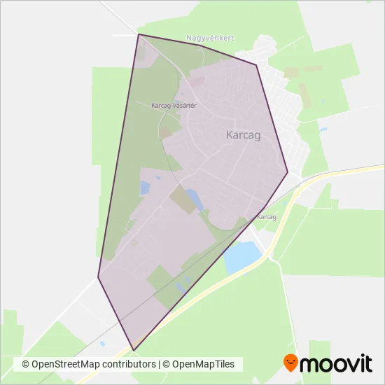 VOLÁNBUSZ Karcag coverage area map