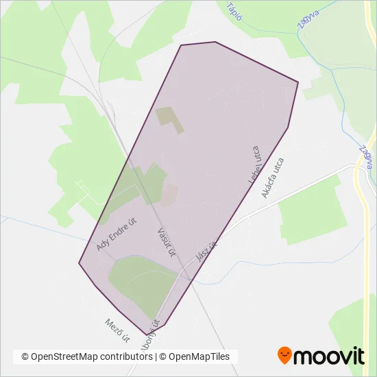 VOLÁNBUSZ Zrt. Újszász coverage area map