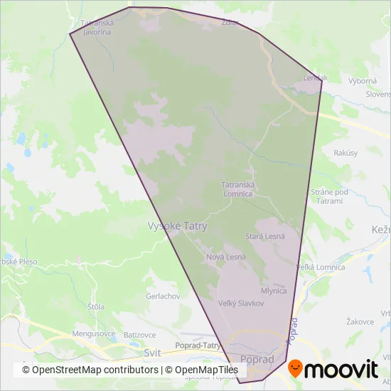 SAD Poprad coverage area map
