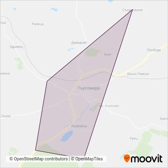 Targovishte City Transport coverage area map
