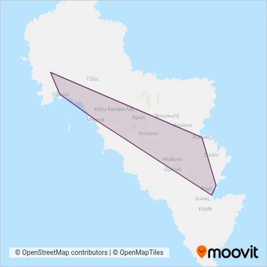 KTEL Andros coverage area map