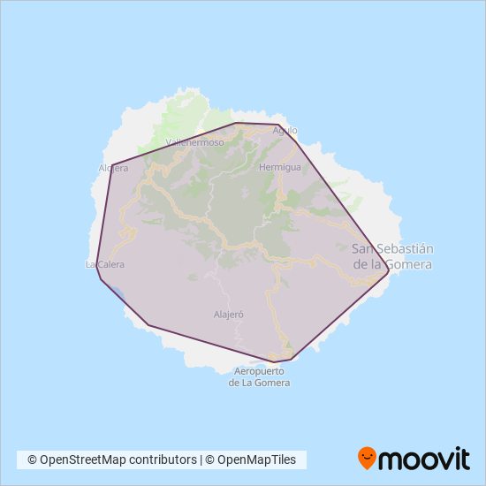 Guagua Gomera coverage area map