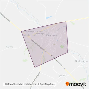 Mapa del área de cobertura de Auto Viação Suzano