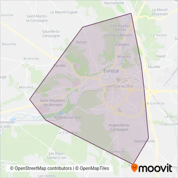 Transurbain (Evreux Portes de Normandie) coverage area map