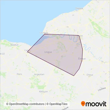 Nomad Car (Lignes express Région Normandie) coverage area map