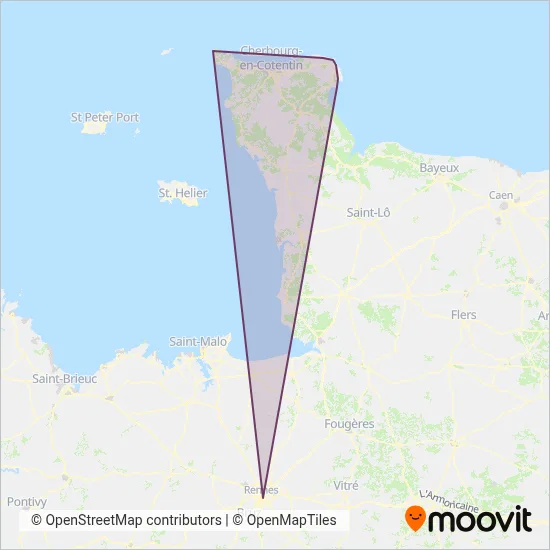 Carte de la zone de couverture de Cap Cotentin (Cherbourg, Agglo. du Cotentin)