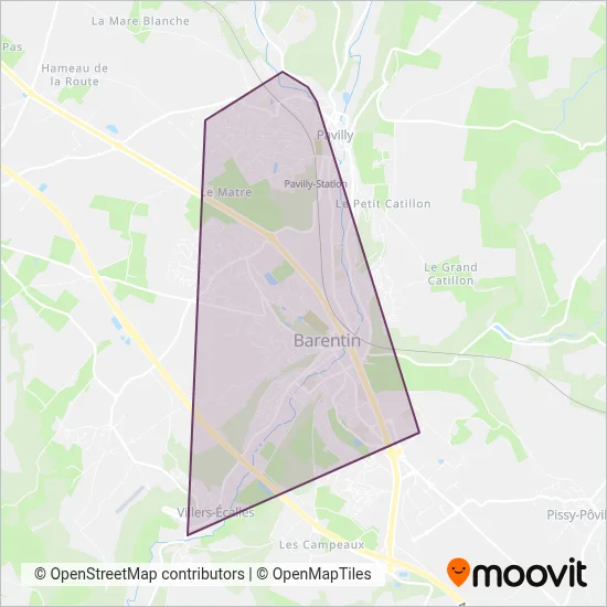 Mapa del área de cobertura de MOCA (Communauté de Communes Caux Austreberthe)