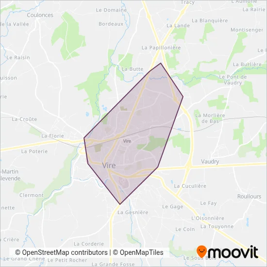 Tiva (Intercom de la Vire au Noireau) coverage area map