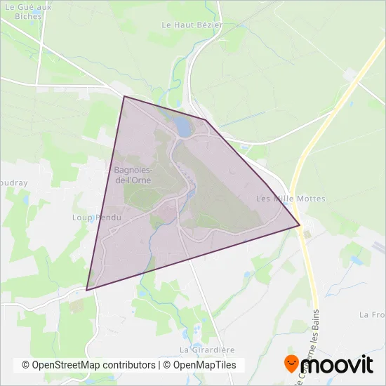 Carte de la zone de couverture de Bagnoles de l'Orne
