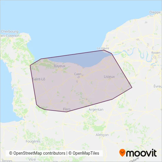 Carte de la zone de couverture de KEOLIS