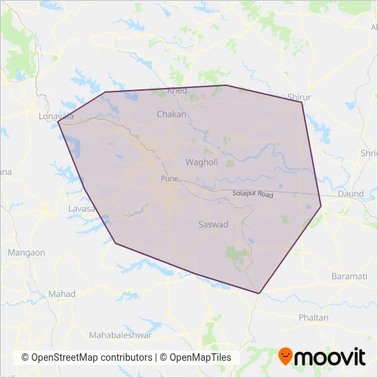 PMPML coverage area map