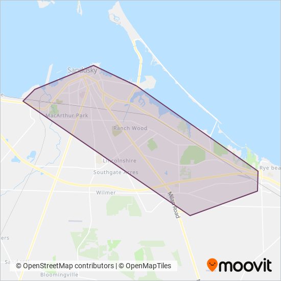 Sandusky Transit System coverage area map