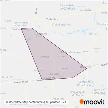 Caruaruense | InterMunicipal coverage area map