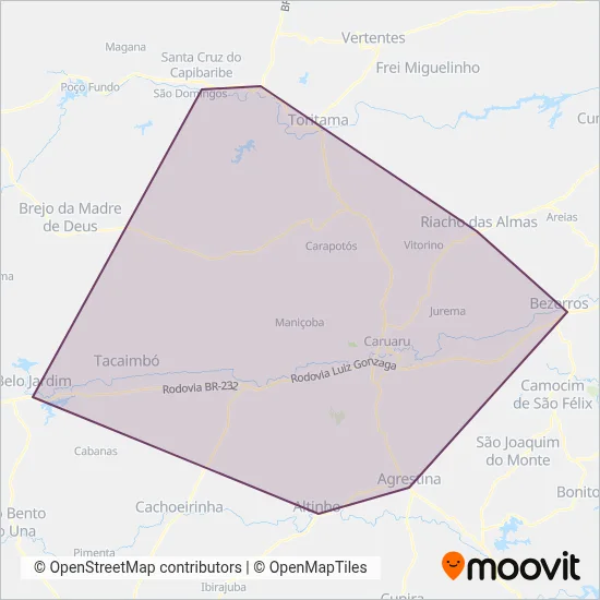 Coletivo | InterMunicipal coverage area map