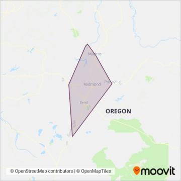 Cascades East Transit coverage area map