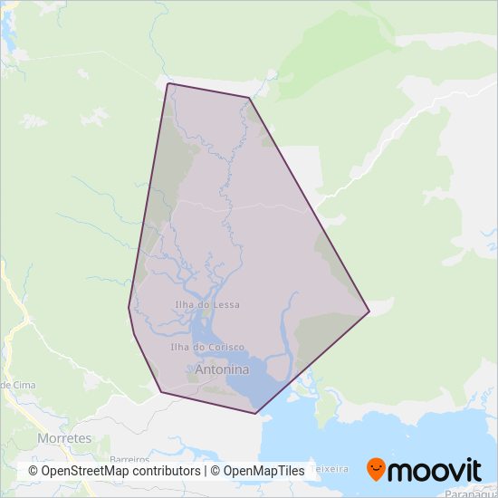 Godinho's Transporte (Antonina) coverage area map