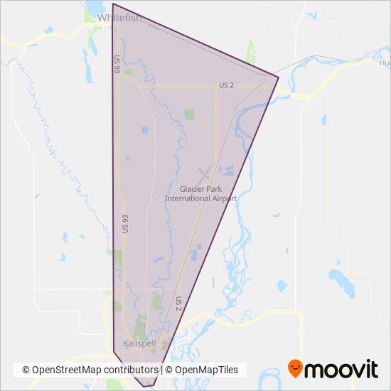 Mapa del área de cobertura de Eagle Transit