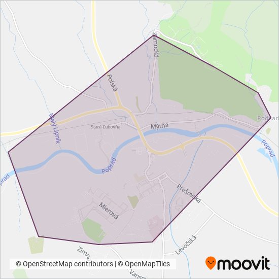 Mapa oblasti pokrytia DZS-M.K.TRANS, s.r.o.