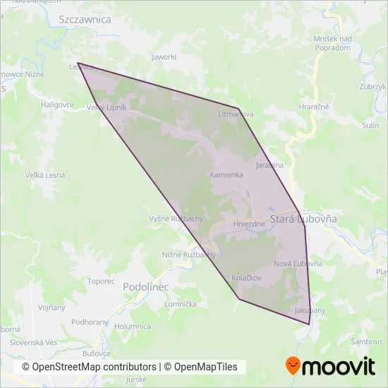BUS KARPATY spol. s r.o coverage area map