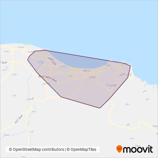 Mwasalat coverage area map
