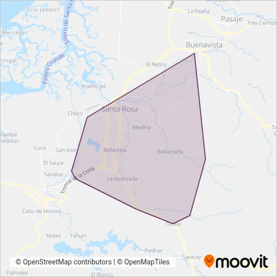 COOPERATIVA SANTA ROSA coverage area map