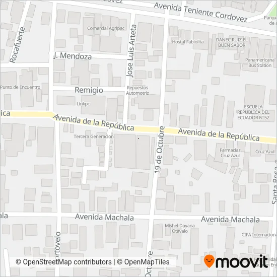 COOPERATIVA ECUATORIANO PULLMAN coverage area map