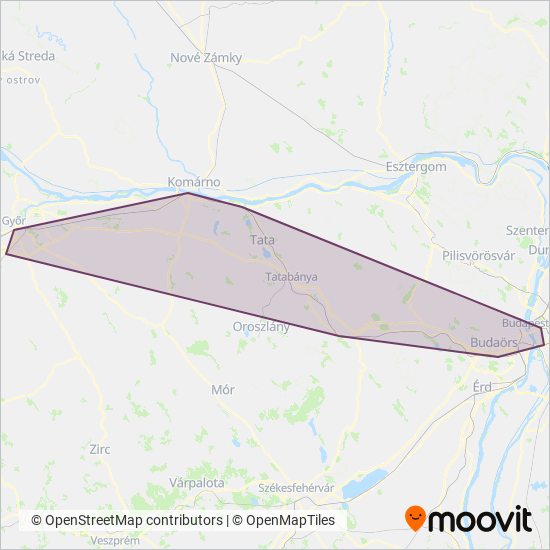 MÁV-Start Zrt. coverage area map