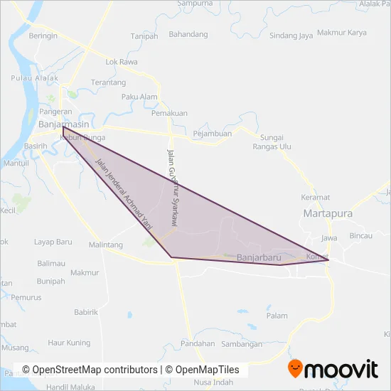 Trans Banjarmasin coverage area map