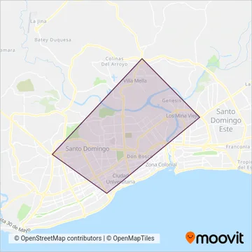 Metro de Santo Domingo coverage area map