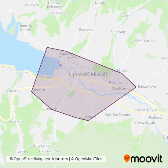 ARRIVA Liorbus, a.s. - prev. Liptovský Mikuláš coverage area map