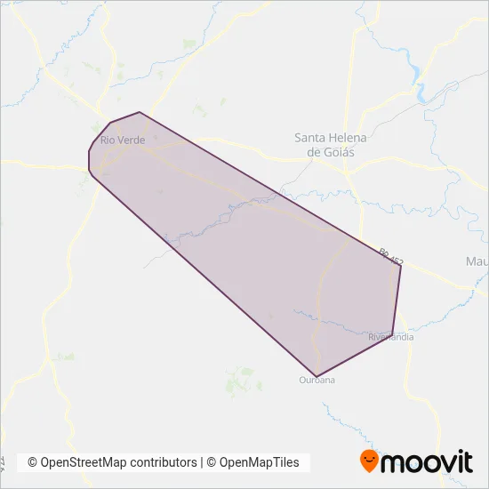 Mapa da área de cobertura da Paraúna