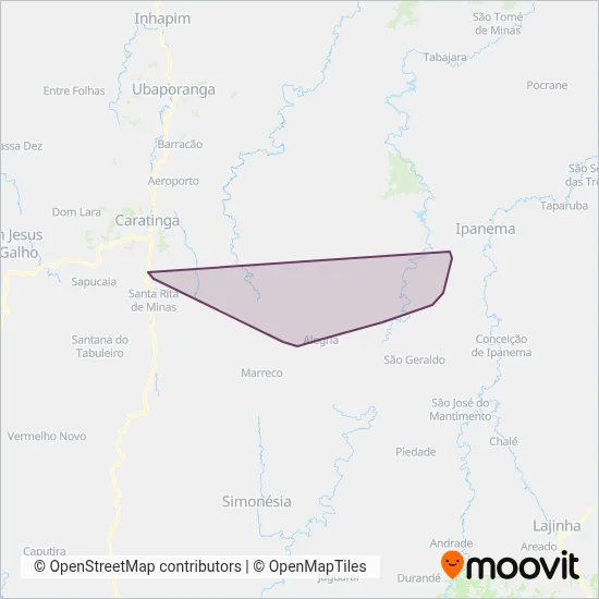 Viação Santa Elizabeth coverage area map