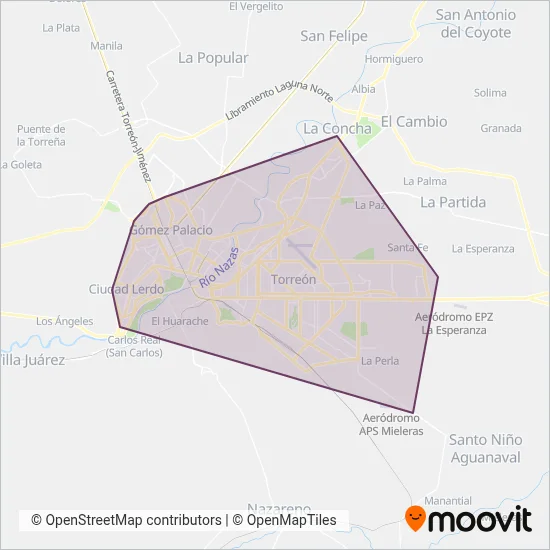 IMPLAN (Bus) coverage area map