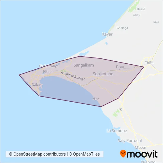 Dakar Dem Dikk coverage area map