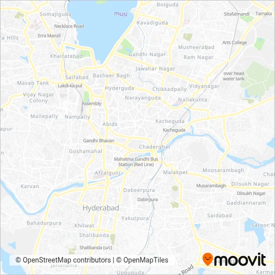 TSRTC AC bus coverage area map