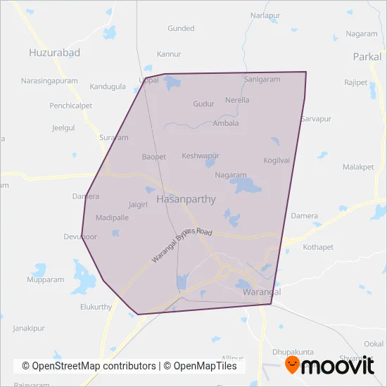 TGSRTC (Warangal) coverage area map