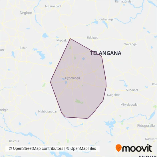 Telangana State Road Transport Corporation coverage area map