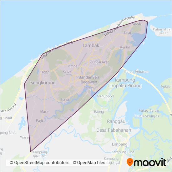 Brunei Bus coverage area map
