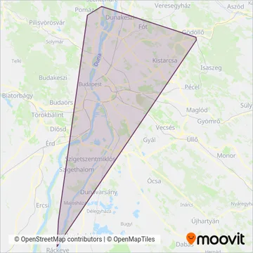 MÁV Személyszállítási Zrt. - HÉV coverage area map