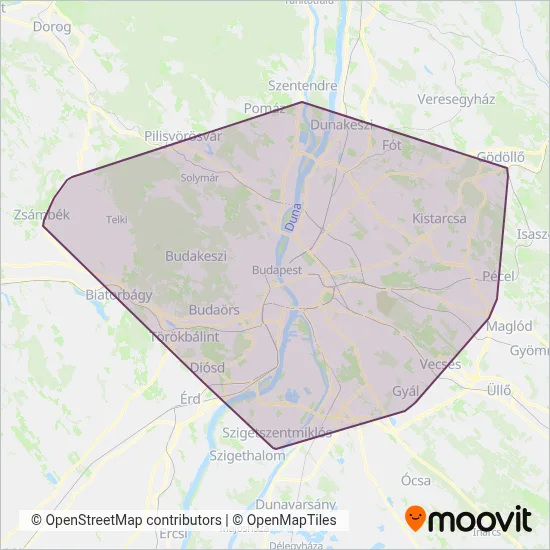 BKK (Bus) coverage area map