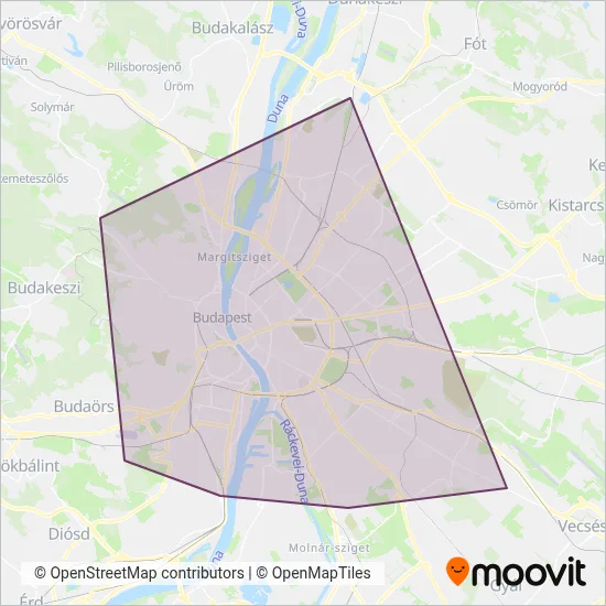 BKK (Tram) coverage area map