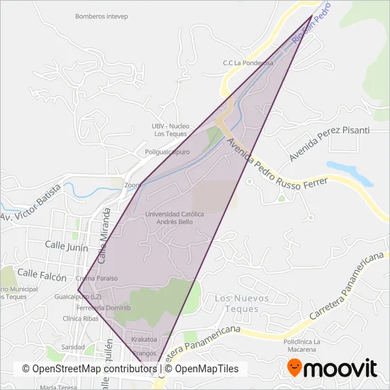 Metro de Los Teques coverage area map