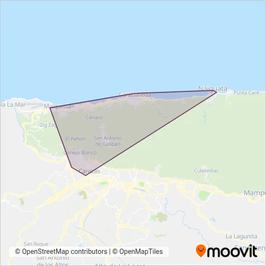 Bus Vargas coverage area map