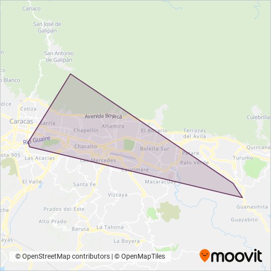 Metrocable coverage area map