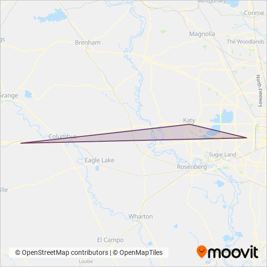 Mapa del área de cobertura de FlixBus-us