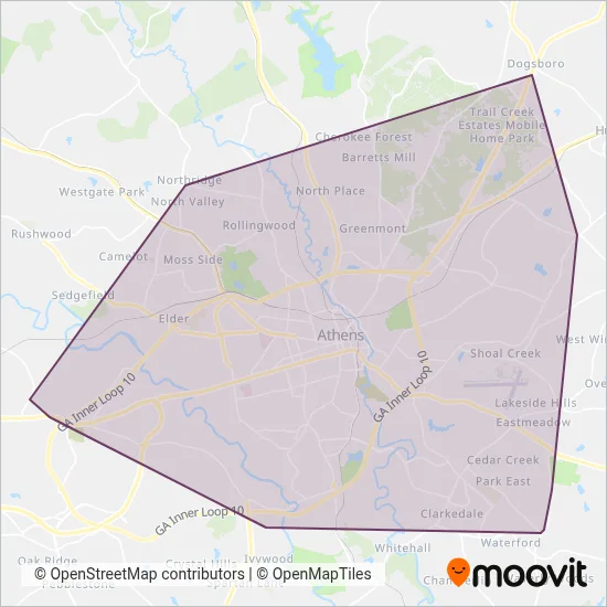 ACC Transit coverage area map