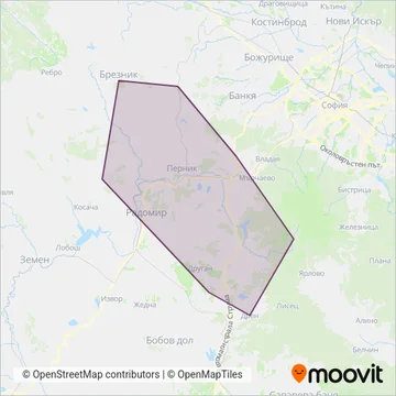 Градски транспорт - Перник coverage area map