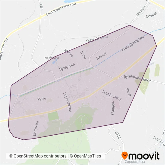 Kyustendil Municipality coverage area map