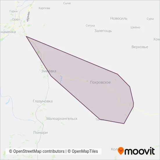 Pokrovskoye and District coverage area map